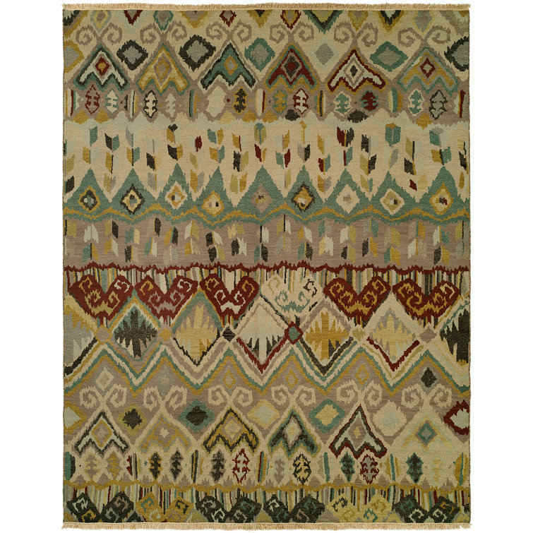 Madison Couture Rugs Flatweave Wool Southwestern Area Rug in Ivory